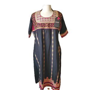 Cbazaar Dress new with tags size L short sleeve black with Lace Details